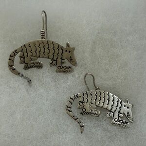 Sterling Silver Armadillo in Sneakers Earrings